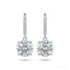 5 ct DEW Round Cut White Moissanite Solitaire Dangler Earrings In Gold Vermeil – white background main image