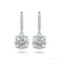 5 ct DEW Round Cut White Moissanite Solitaire Dangler Earrings In Gold Vermeil