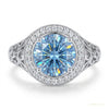 6.00 ct DEW Certified Blue Moissanite Ring – Wedding Gift in 18K Gold Plated – white background main image