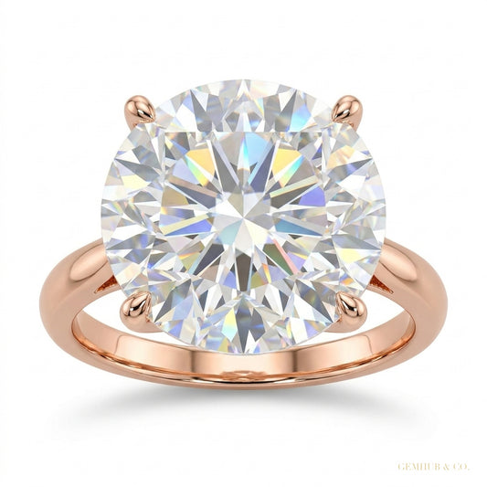 6.00 ct DEW Certified White Moissanite Ring in – Labor Day Jewelry Gift 18K Gold Plated – white background main image