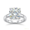 6.10 ct DEW Solitaire Moissanite Ring Engagement Gift Sparkle for Women 18K Gold Plated – white background main image