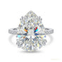 6.25 ct DEW Off White Moissanite Solitaire Ring in Certified Shine 18K Gold Plated Verm 18K Gold Plated