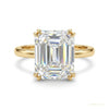 6.30 ct DEW Asscher Cut Off White Moissanite Solitaire Ring in – RARE 18K Gold Plated V 18K Gold Plated – white background main image