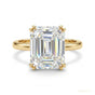 6.30 ct DEW Asscher Cut Off White Moissanite Solitaire Ring in – RARE 18K Gold Plated V 18K Gold Plated