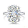 6.50 ct DEW Certified White Moissanite Solitaire Ring – Elegant Fall Gift for Her 18K G 18K Gold Plated – white background main image