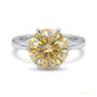 6.50 ct DEW Champagne Moissanite Ring Prong Set Gift for Birthday 18K Gold Plated Verme 18K Gold Plated