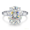 6.50 ct DEW Oval Cut Off White Moissanite Ring in Anniversary Gift Her 18K Gold Plated 18K Gold Plated – white background main image