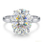 6.50 ct DEW Oval Cut Off White Moissanite Ring in Anniversary Gift Her 18K Gold Plated 18K Gold Plated