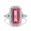 6.50 ct DEW Pink Moissanite Solitaire Ring Luxury Gift for Women Birthday 18K Gold Plat 18K Gold Plated – white background main image