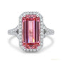 6.50 ct DEW Pink Moissanite Solitaire Ring Luxury Gift for Women Birthday 18K Gold Plat 18K Gold Plated