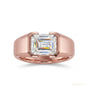 6.55 ct DEW Emerald Cut Off White Moissanite Ring – Bridal Special 18K Gold Plated Verm 18K Gold Plated