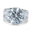 6.65 ct DEW Certified White Moissanite Ring – Anniversary Jewelry in 18K Gold Plated Ve 18K Gold Plated – white background main image