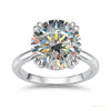 6.65 ct DEW Round Cut White Treated Moissanite Solitaire Ring Certified 18K Gold Plated – white background main image