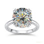 6.65 ct DEW Round Cut White Treated Moissanite Solitaire Ring Certified 18K Gold Plated