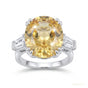 6.70 ct DEW Champagne Moissanite Ring in – Unique Wedding Gift Idea 18K Gold Plated Ver 18K Gold Plated