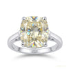 6.75 ct DEW EGL Certified Cushion Cut White Moissanite Ring 18K Gold Plated – white background main image
