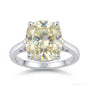 6.75 ct DEW EGL Certified Cushion Cut White Moissanite Ring 18K Gold Plated