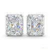 6 ct DEW Certified Radiant Cut White Moissanite Solitaire Studs In Gold Vermeil – white background main image