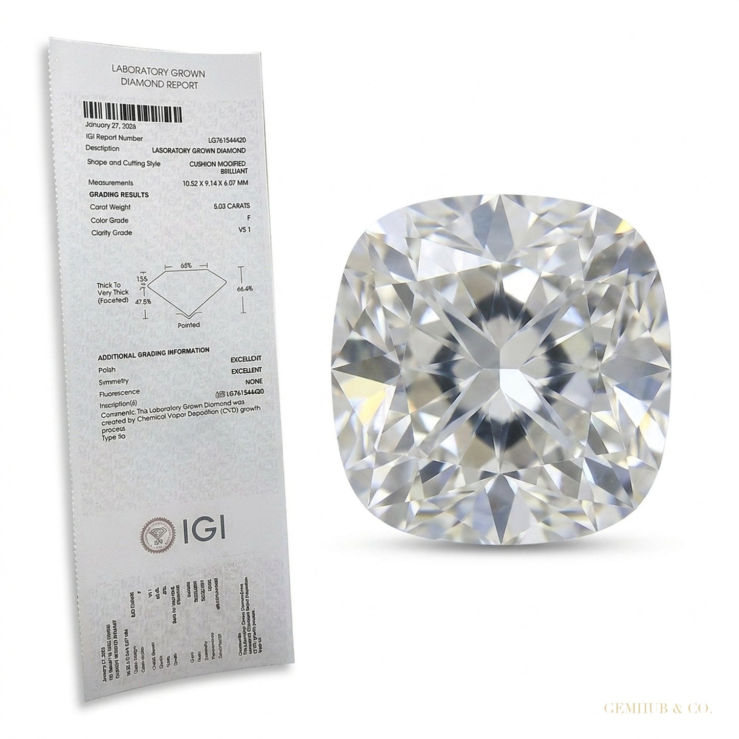 6 ct DEW Certified Radiant Cut White Soliaire Moissanite Gold Vermeil Ring – white background main image