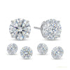 6 ct DEW Certified White Moissanite Solitaire Studs Round Cut In Gold Vermeil – white background main image