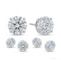 6 ct DEW Certified White Moissanite Solitaire Studs Round Cut In Gold Vermeil
