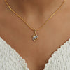 0.38 Ct  Natural Diamond Pendant And Earrings Set 18KT Yellow Gold IGI Certified