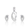 0.49 Ct. Natural Diamond Pendant And Earrings Set 18KT White Gold IGI Certified