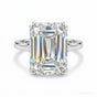 7.10 ct DEW Emerald Cut Moissanite Ring Wedding Gift for Her July Special 18K Gold Plat 18K Gold Plated