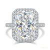 7.10 ct DEW Radiant Cut Moissanite Solitaire Ring Engagement Gift Idea 18K Gold Plated 18K Gold Plated – white background main image