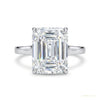 7.10 Cts Certified Emerald Cut Solitaire White Moissanite Ring 18K Gold Plated Verm 18K Gold Plated – white background main image
