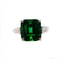 7.30 ct DEW Certified Blue Moissanite Emerald Cut Solitaire Ring Ring 18K Gold Plated V 18K Gold Plated
