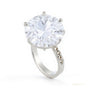 7.35 ct DEW Off White Moissanite Solitaire Ring Certified Great Luster 18K Gold Plated 18K Gold Plated