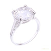 7.40 ct DEW Certified White Moissanite Solitaire Ring – Fall Wedding Gift for Her 18K G 18K Gold Plated – white background main image
