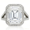 7.50 ct DEW Off White Treated Moissanite Ring Wedding Gift for Women 18K Gold Plated Ve 18K Gold Plated – white background main image