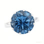7.75ct VS1 Blue Moissanite Ring Certified Gift For Love 18K Gold Plated