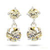 7 ct DEW Certified Champagne Moissanite Solitaire Earrings In Gold Vermeil – white background main image