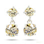 7 ct DEW Certified Champagne Moissanite Solitaire Earrings In Gold Vermeil