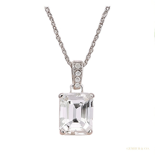 7.30 ct DEW Certified Moissanite Pendant in Gold Vermeil for Thanksgiving Gift – white background main image