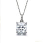 7.30 ct DEW F VS1 White Moissanite Pendant in Gold Vermeil – Birthday Gift for Wife