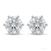 7.30 ct DEW Certified White Moissanite Gold Vermeil Dangler Earrings For Women Gift – white background main image