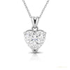 7.50 ct DEW Certified Heart Cut White Moissanite Solitaire Pendant in Gold Vermeil – white background main image