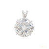 7.50 ct DEW White Round Cut Moissanite Solitaire Pendant In Vermeil 925 Silver – white background main image