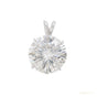 7.50 ct DEW White Round Cut Moissanite Solitaire Pendant In Vermeil 925 Silver