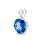 7.80 ct DEW Blue Moissanite Pendant Gold Vermeil Certified Gift Jewelry