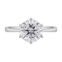 5.0 ct DEW White Moissanite Round Solitaire Ring - 18K Gold Vermeil on 925 Sterling Silver