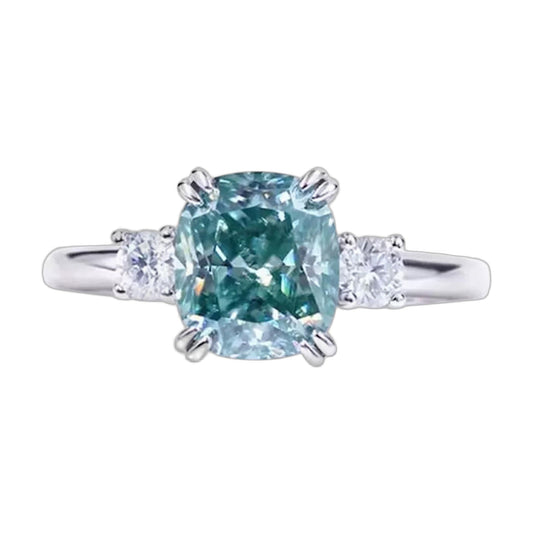 3.2 ct Blue Cushion