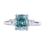 3.2 ct DEW Blue Moissanite Cushion Solitaire Ring - 18K Gold Vermeil on 925 Sterling Silver