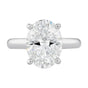 4.0 ct DEW White Moissanite Oval Solitaire Ring - 18K Gold Vermeil on 925 Sterling Silver