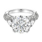 9.25 ct DEW White Moissanite Round Solitaire Ring - 18K Gold Vermeil on 925 Sterling Silver