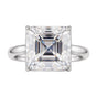 5.74 ct DEW White Moissanite Asscher Solitaire Ring - 18K Gold Vermeil on 925 Sterling Silver
